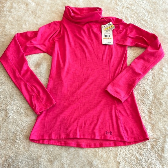Under Armour Coldgear Womens Running Turtleneck Size Small Bright Pink - Picture 1 of 7